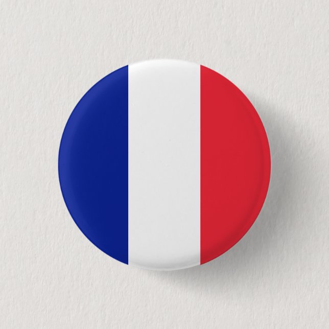 Flagge Frankreichs Tricolore Button (Vorderseite)