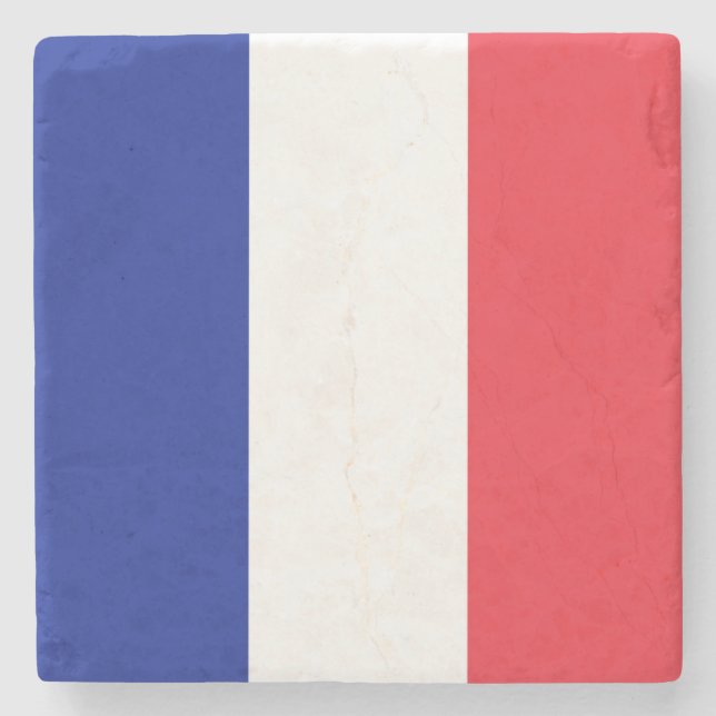 Flagge Frankreichs Tricolore Steinuntersetzer (Vorderseite)