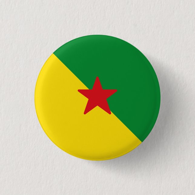Flagge Französisch-Guayana Button (Vorderseite)