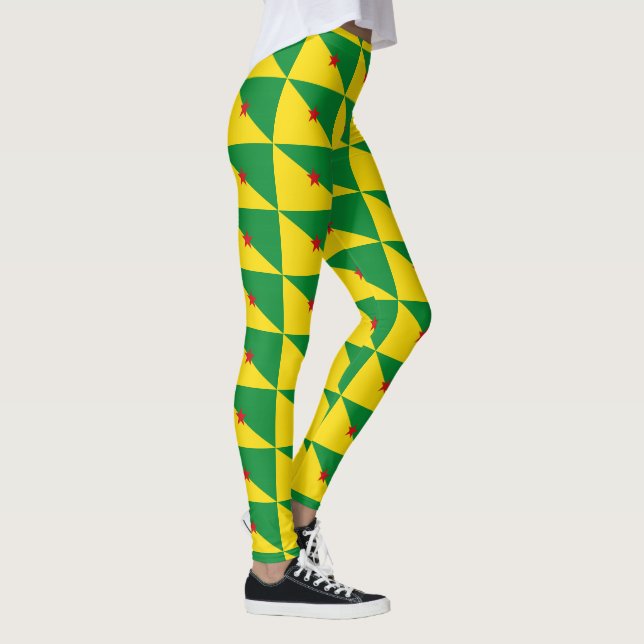 Flagge Französisch-Guayana Leggings (Rechts)