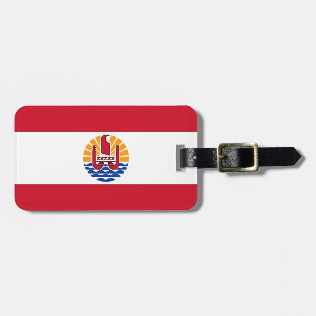 Flagge Französisch-Polynesiens Gepäckanhänger (Vorderseite horizontal)