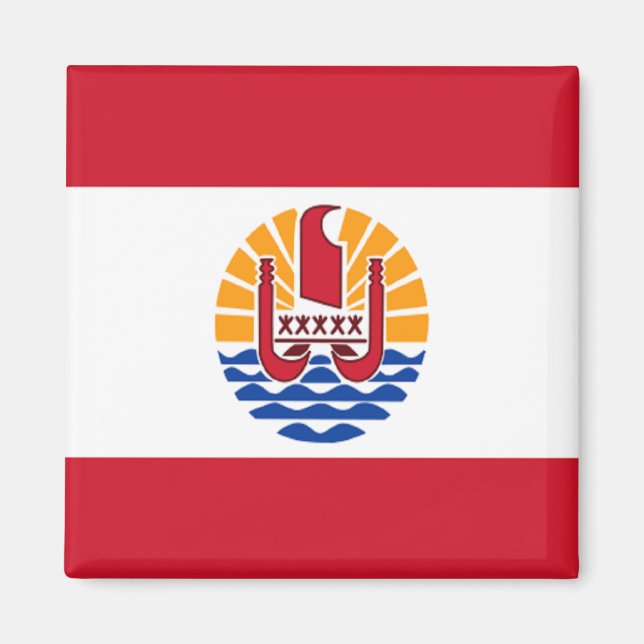 Flagge Französisch-Polynesiens Magnet (Vorne)