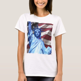 Flagge & Freiheitsstatue Design T-Shirt