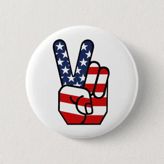 Flagge-Friedenshand Button