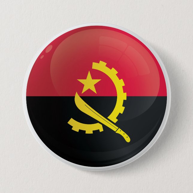 Flagge für Angola-Runde Button (Vorderseite)