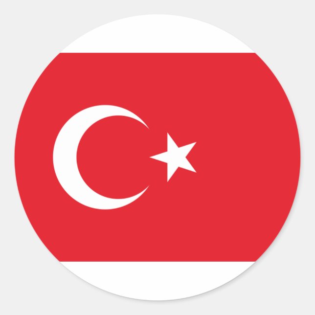 Flagge für Erzeugnisse der Türkei Runder Aufkleber (Vorderseite)