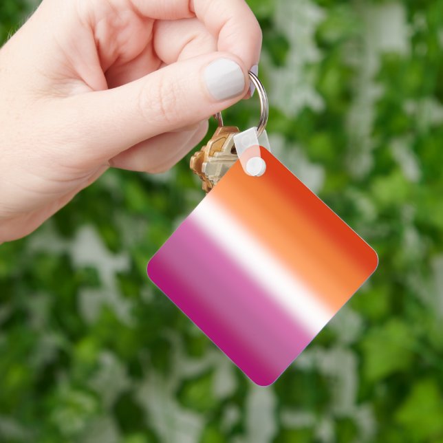 Flagge für Lesben - lesbische Flagge Schlüsselanhänger (Hand)