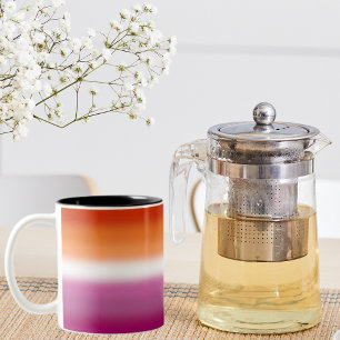 Flagge für Lesben - lesbische Flagge Zweifarbige Tasse