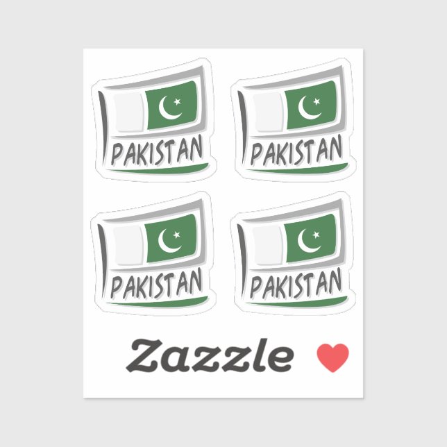 Flagge für Pakistan Aufkleber (Blatt)