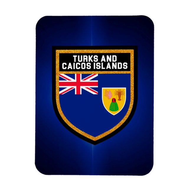 Flagge für Turks und Caicos Magnet (Vertikal)