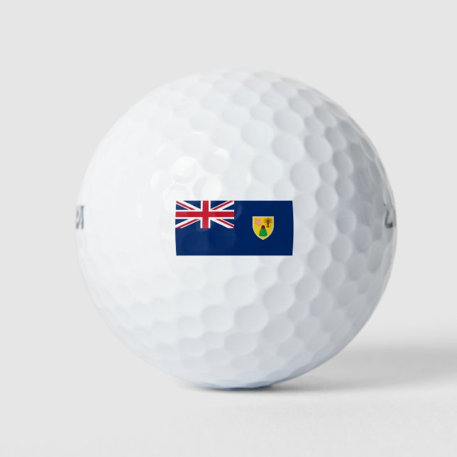 Flagge für Turks- und Kaikosinseln Golfball (Vorderseite)