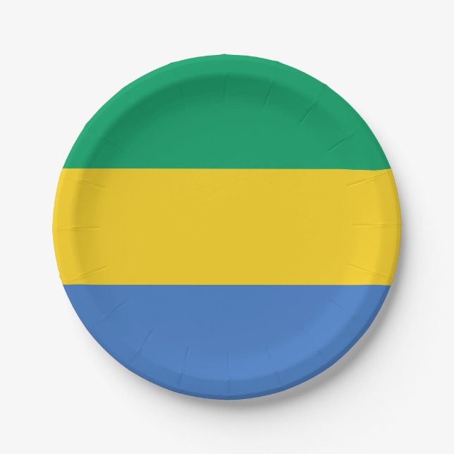 Flagge Gabuns Pappteller (Vorderseite)