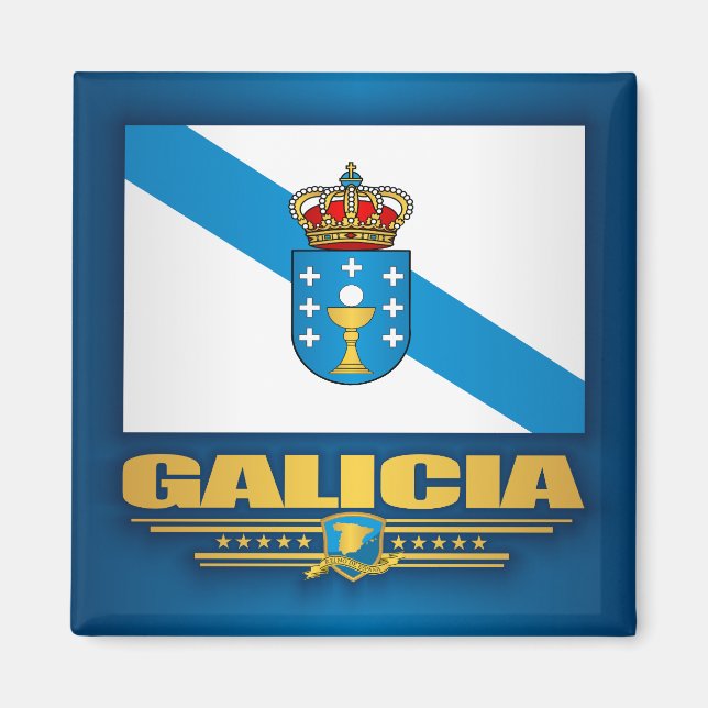 Flagge Galiciens Magnet (Vorne)