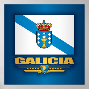Flagge Galiciens Poster