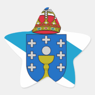 Flagge Galiciens (Spanien) Stern-Aufkleber
