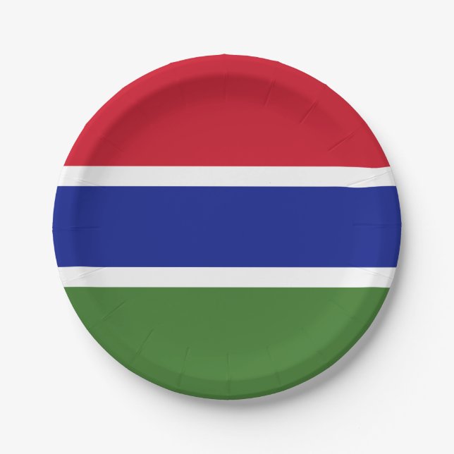 Flagge Gambias Pappteller (Vorderseite)