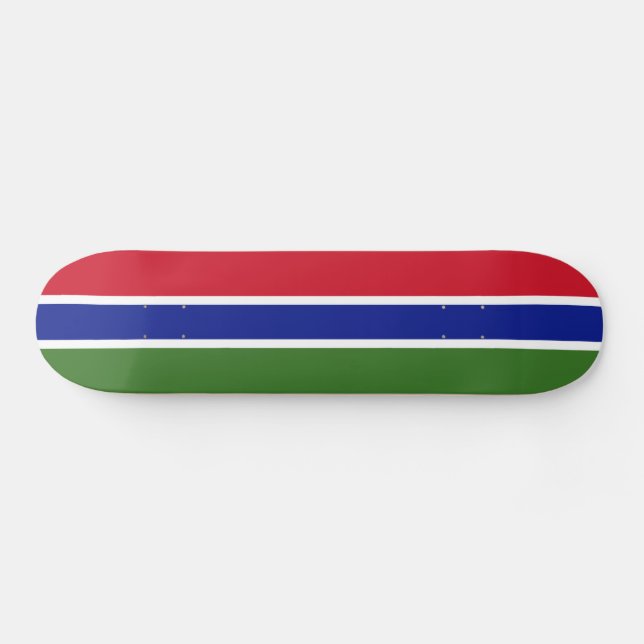 Flagge Gambias Skateboard (Horizontal)