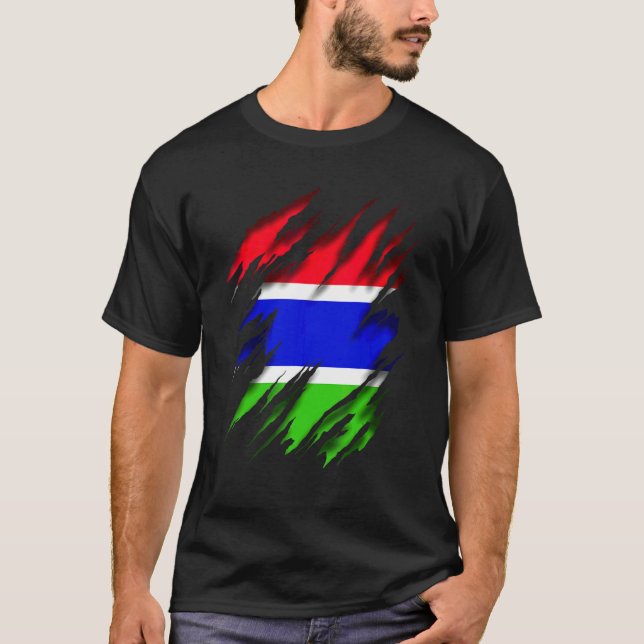 Flagge Gambias T-Shirt (Vorderseite)
