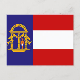 Flagge Georgias Postkarte