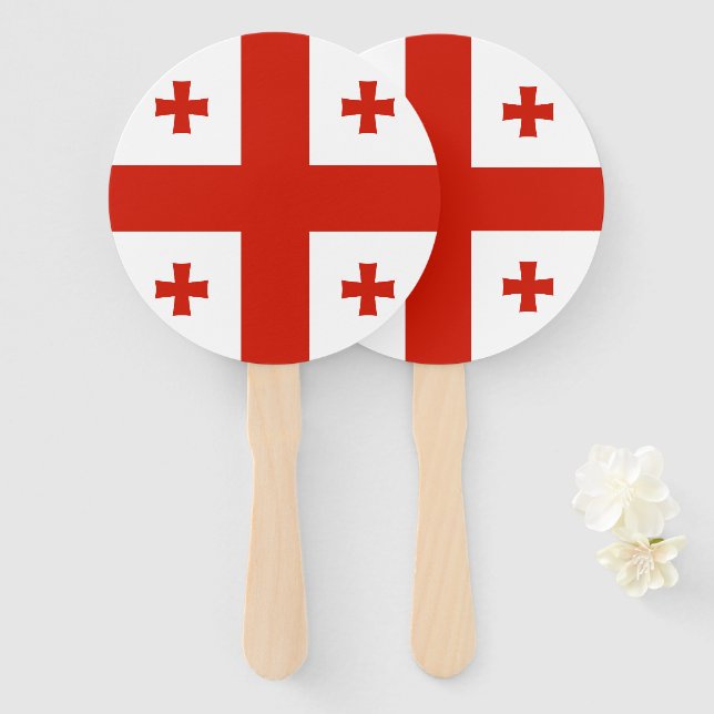 Flagge Georgiens Fächer (Vorne und Hinten)