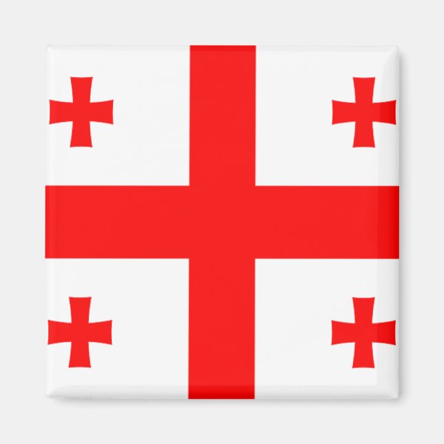 Flagge Georgiens (Land) Magnet (Vorne)