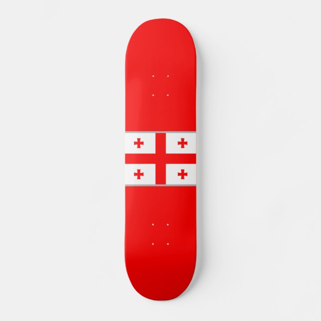 Flagge Georgiens (Land) Skateboard (Vorderseite)
