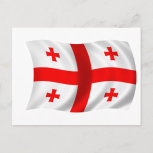 Flagge Georgiens Postkarte