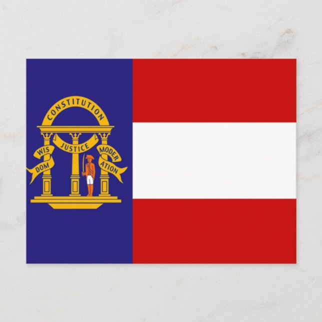 Flagge Georgiens Postkarte (Vorderseite)