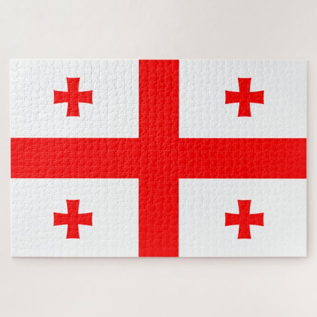 Flagge Georgiens Puzzle (Horizontal)