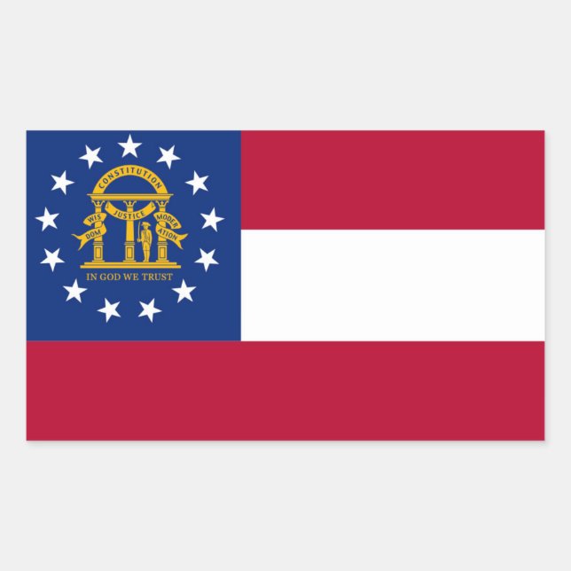 Flagge Georgiens Rechteckiger Aufkleber (Vorderseite)