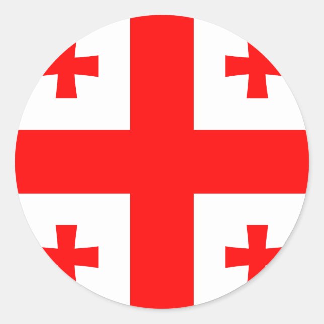 Flagge Georgiens Runder Aufkleber (Vorderseite)