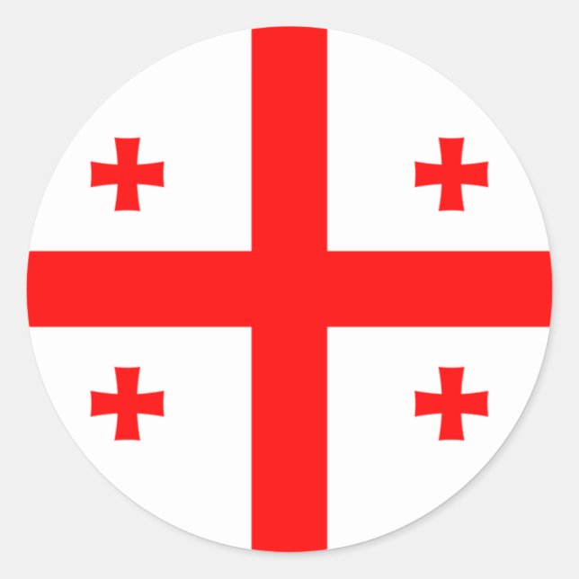 Flagge Georgiens Runder Aufkleber (Vorderseite)