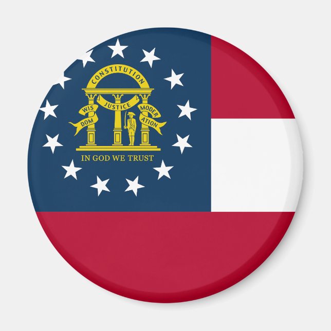 Flagge Georgiens Staat USA Magnet (Vorne)