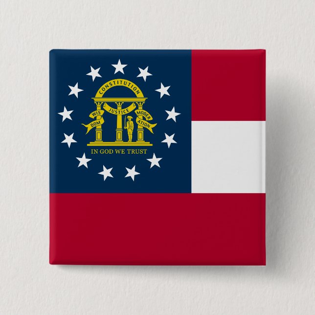 Flagge Georgiens (US-Staat) Button (Vorderseite)