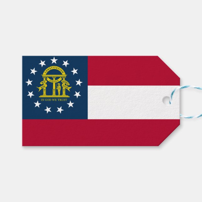 Flagge Georgiens (US-Staat) Geschenkanhänger (Vorderseite (Horizontal))