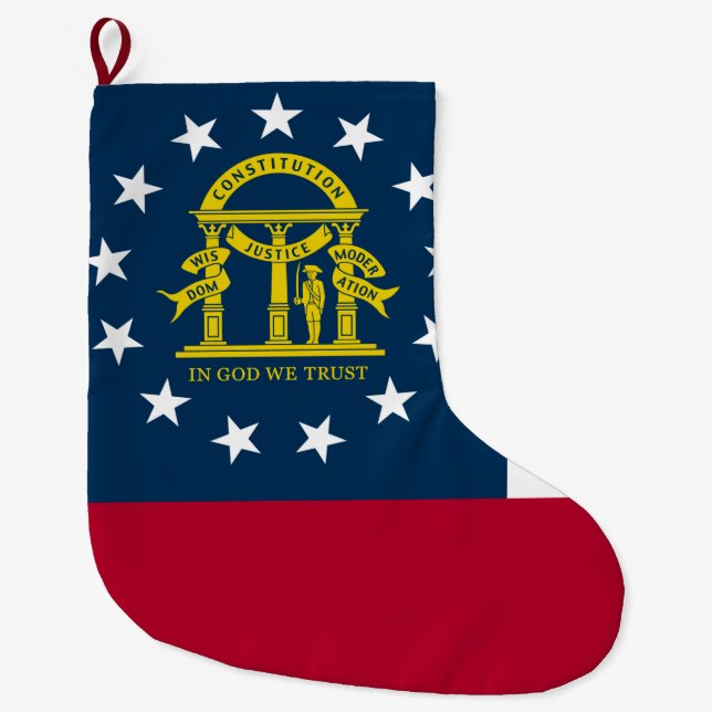 Flagge Georgiens (US-Staat) Großer Weihnachtsstrumpf (Vorderseite)