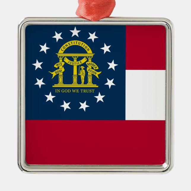 Flagge Georgiens (US-Staat) Keramik Ornament (Vorne)