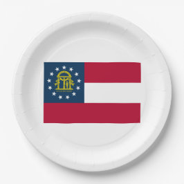 Flagge Georgiens (US-Staat) Pappteller