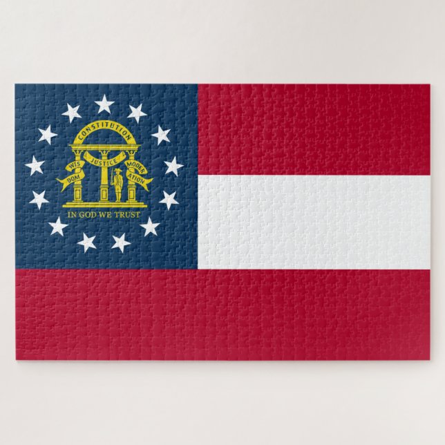 Flagge Georgiens (US-Staat) Puzzle (Horizontal)