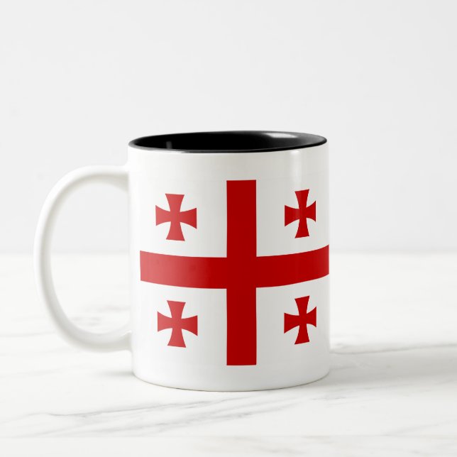 Flagge Georgiens Zweifarbige Tasse (Links)