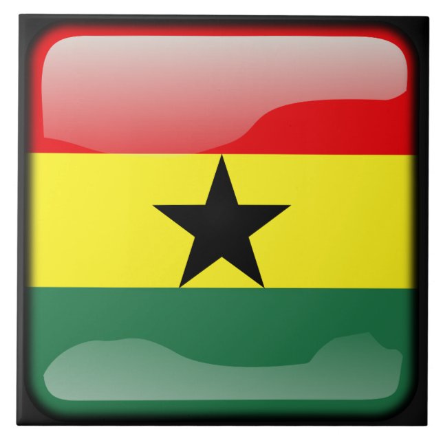 Flagge Ghanas Fliese (Vorderseite)