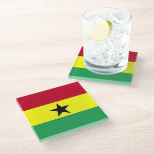 Flagge Ghanas Glasuntersetzer