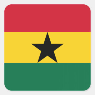 Flagge Ghanas Quadratischer Aufkleber