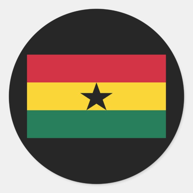 Flagge Ghanas Runder Aufkleber (Vorderseite)