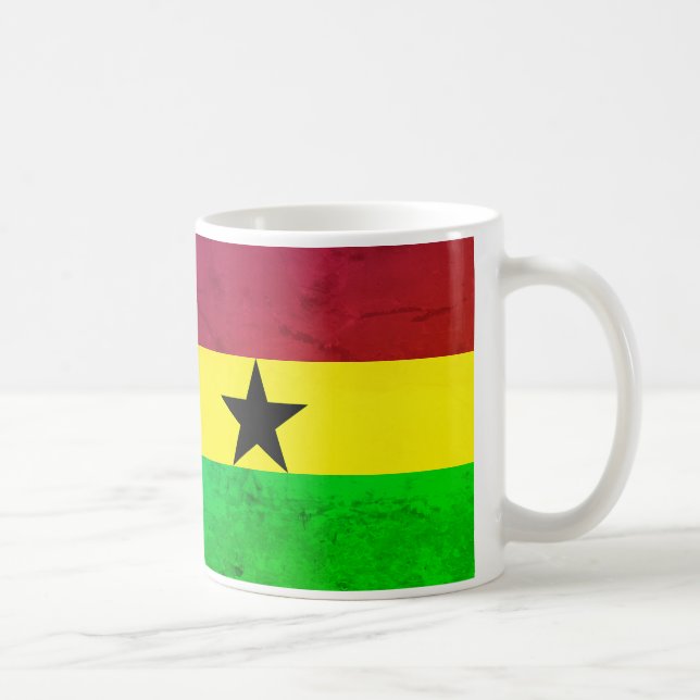 Flagge Ghanas (Westafrika) Kaffeetasse (Rechts)