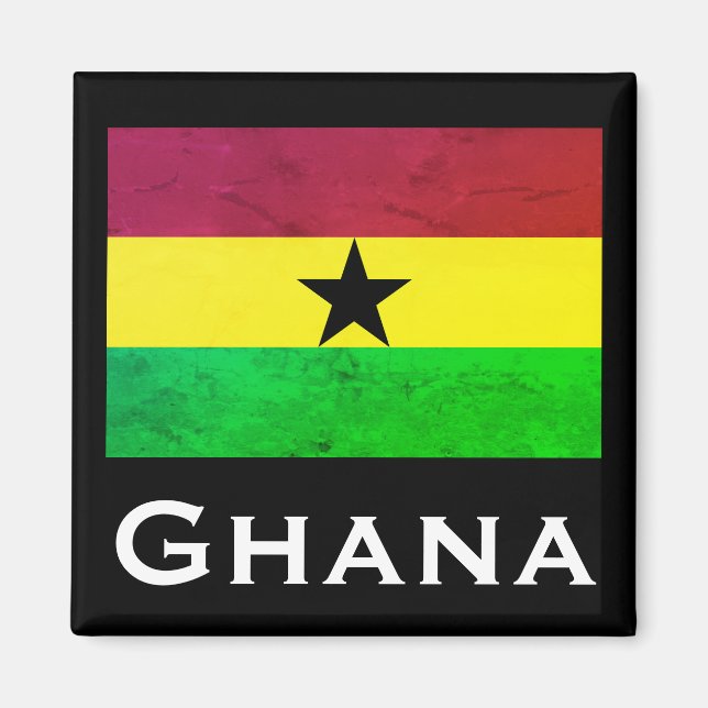 Flagge Ghanas (Westafrika) Magnet (Vorne)