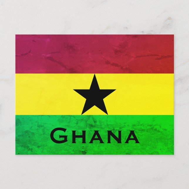 Flagge Ghanas (Westafrika) Postkarte (Vorderseite)