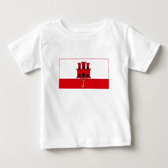 Flagge Gibraltars Baby T-shirt (Vorderseite)