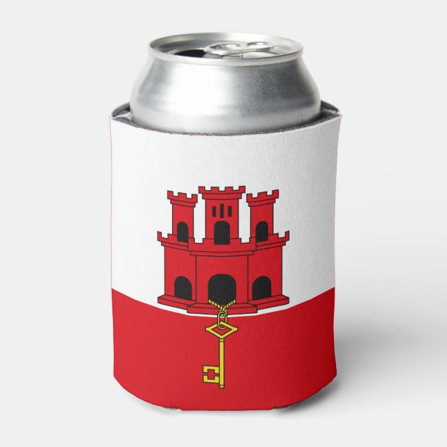 Flagge Gibraltars Dosenkühler (Kanne Vorderseite)