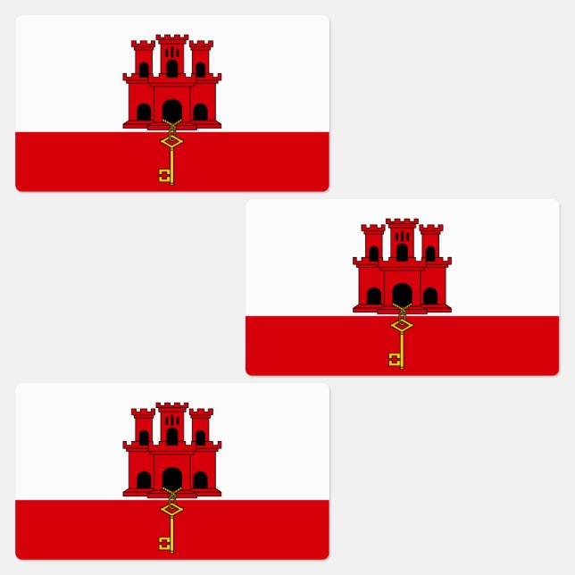 Flagge Gibraltars Etiketten (Gruppe)